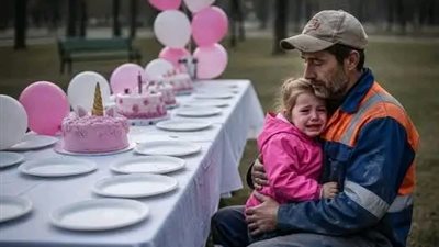 لم يحضر أحد عيد ميلادها لأن والدها عامل نظافة… فحدث ما لم يتوقعه أحد