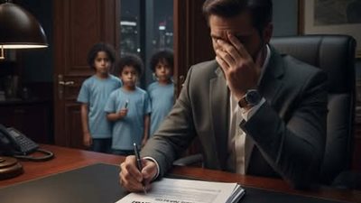  3 أطفال بقمصان زرقاء اقتحموا مكتبه ليلًا… وبعد ساعات تغيّر مصير رجل أعمال للأبد!