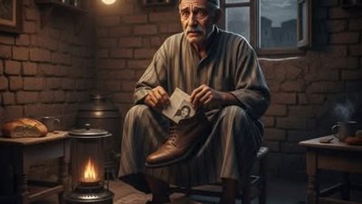 بنته سافرت بعد جوازها وبعتتله جزمة…ولما فتحها بعد شهرين…