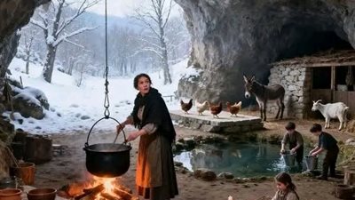 بعد ۏفاة زوجها طردوها مع أطفالها الأربعة… لكن ما فعلته داخل كهفٍ في الجبل صدم الجميع
