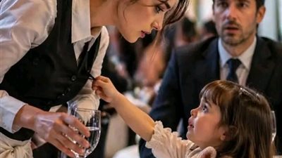 الملياردير قفل المطعم كله لما بنته اللي عندها سنتين حضنت الجرسونة