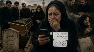 وصلتها رسالة من زوجها أثناء دفنه: 