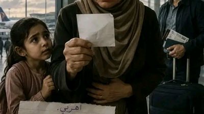 كنت في طريقي إلى فرنسا مع ابني